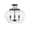 Z-Lite Joliet 3 Light Semi Flush Mount, Matte Black & Clear 473SF-MB - alternate 6